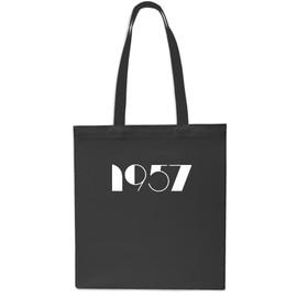 1957 Year Birthday Anniversary Tote Shopping Gym Beach Bag 42cm x38cm, 10 litres-BLACK