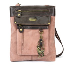 CHALA GEMINI Crossbody Canvas Gift Messenger Bag Dusty Rose - Slim Cat