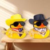 CoFuBcad Car Rubber Duck, Yellow Duck Dashboard Decoration with Cowboy