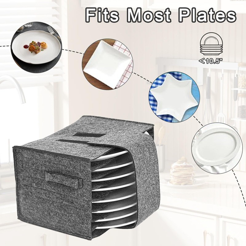 Polegas 2pcs Plate Cup Storage Box, Caravan Plate and Cup