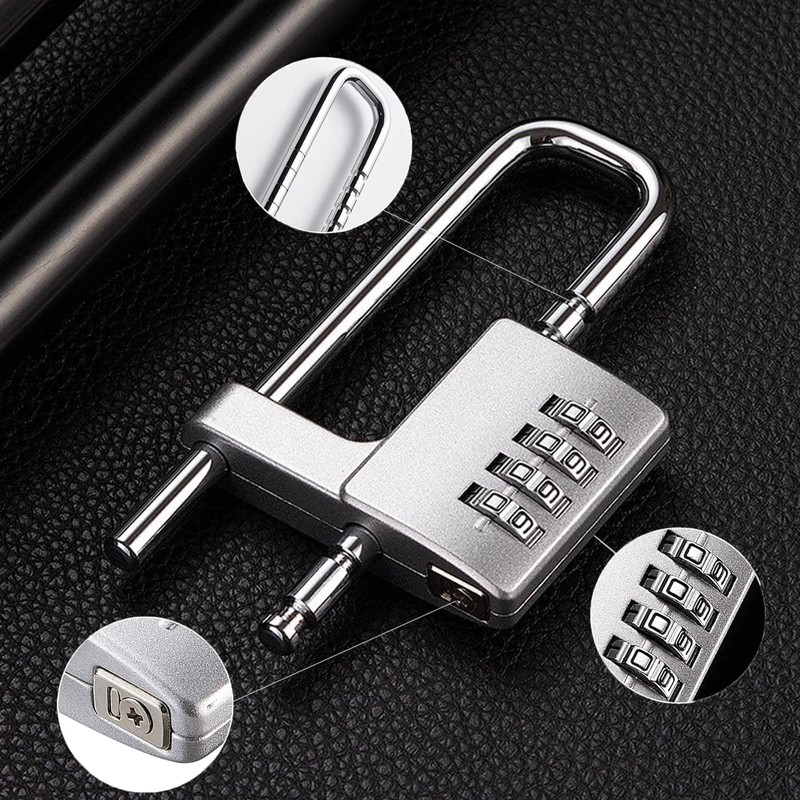 U Shaped Padlock 4 Digit Combination Lock with Adjustable Long