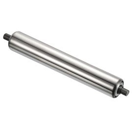 PATIKIL Delivery Roller 1.5" Diameter 10" Length Stainless Steel Gravity Gear Replacement Part Galvanised End Silver