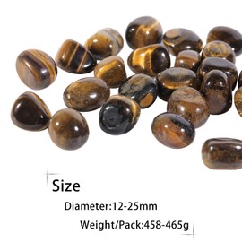 dssmboom 1Pound Natural Tumbled Crystal Stone for Vase Fillers, Decorative Stones for Home Office, Tiger's Eye