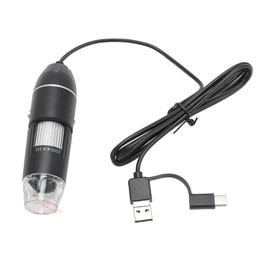 Digital Microscope 1600X 1080P HD USB Type C Micro USB 3 in 1 Portable Handheld Microscope Inspection Camera with LED Lights and Stand for Android