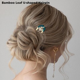 WUMUZAI 4Pcs Gold French Hair Pin, Vintage Metal Hair Fork, U Shaped Hair Pins for French Twist, Chignon Hair Pin Clip Stick for Styling, Buns, Wedding Updo, Women Girls Thick Fine Thin Hairstyle