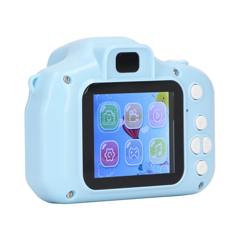 Kids Camera 2.0in IPS Screen Blue Comfortable Grip Rounded Body