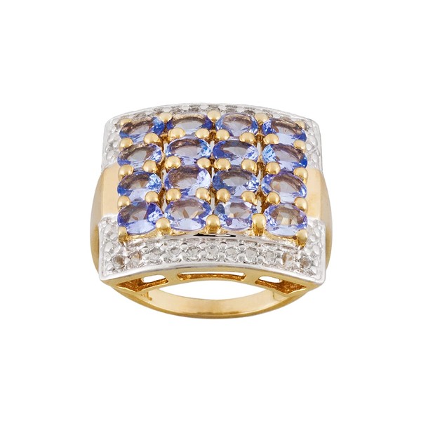 AFFY 1.92CTW Oval Tanzanite With 0.39CTW Round Cut White Topaz