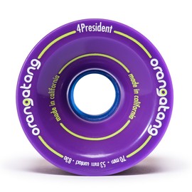 Orangatang 4 President 70 mm 83a Cruising Longboard Skateboard Wheels (Purple, Set of 4)