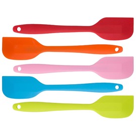ZoeTekway 5 Stück Teigschaber Set,Anti-RutschSilikon Spachtel,230℃ Hitzebeständige Antihaft-Pfanne Spatula,für Kochen und Backen Küchenutensilien(20.2 * 3.8cm,rot, orange, rosa, grün und blau)