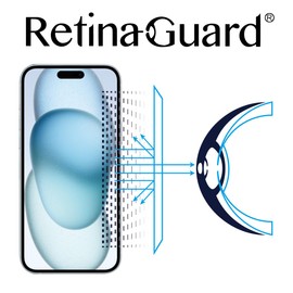 RetinaGuard Anti Blue Light Screen Protector for iPhone15 Plus 6.7”, Blocks Harmful Blue Light, Reduce Eye Fatigue and Protect Your Eyes