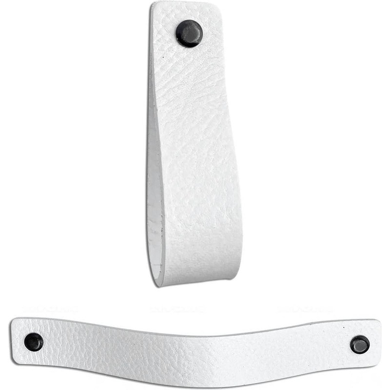 Brute Strength - Leather Drawer Pulls - White - 4