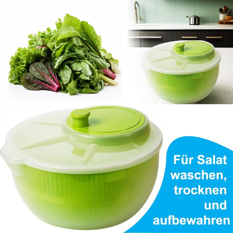 Salad Spinner with Lid, Salad Dryer, Set of 2, Diameter