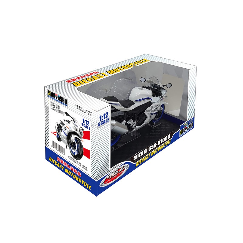 Doyusha GSX-R1000 Suzuki Diecast Motorcycle 1/12 White Finished Product