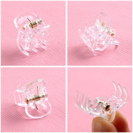 48 Pcs Small Mini Hair Claw Clips for Women Girl's Hair (Transparent)