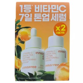 Innisfree 이니스프리 비타씨 그린티 엔자임 잡티 토닝 세럼 이엑스 30ML+30ML 더블 Innisfree Vita C Green Tea Enzyme Spot Toning Serum Ex 30ML+30ML Double