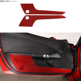 CSKT2022 Red Carbon Fiber Door Anti-Kick Panel Trim Sticker For Corvette C6 2005-13