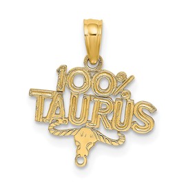 14K Solid Yellow Gold 100% Taurus Zodiac Necklace Buffalo Bull Horoscope Pendant April May Birthday Charm Astrology Jewelry (Bull) Only