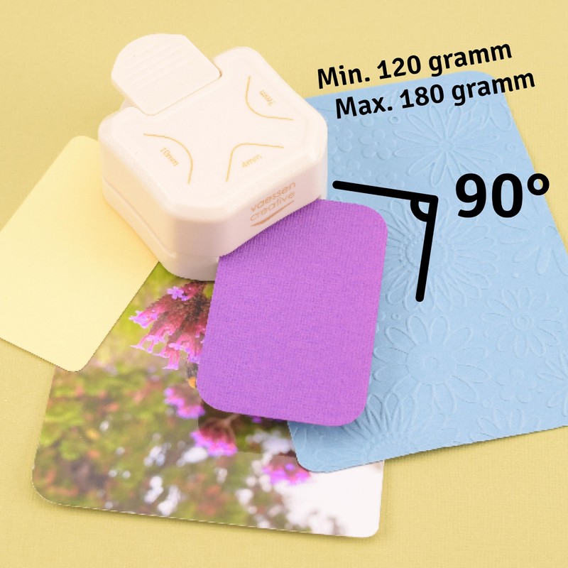 Vaessen Creative 3-in-1 Corner Punch 4-7-10 mm, Cream
