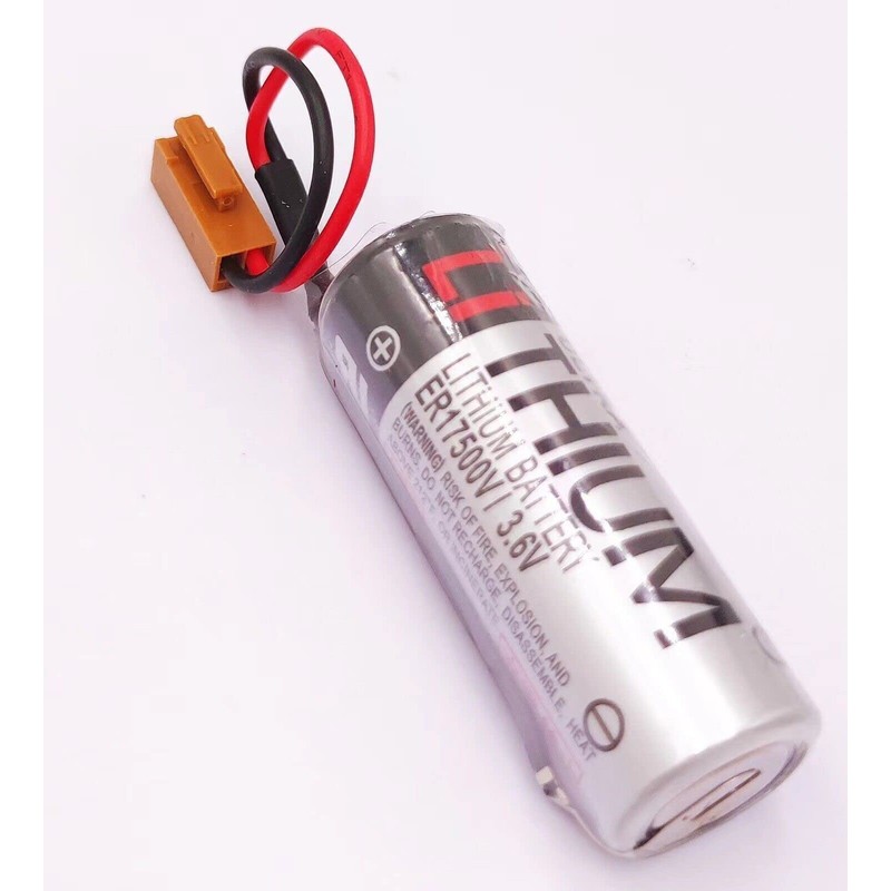 (2-Pack) 2700mAh 3.6V ER17500V PLC Lithium Battery ER17/50 with Plug