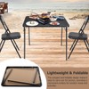 FurnitureR Folding Table Set for 2 Person, 3-Piece Foldable Square