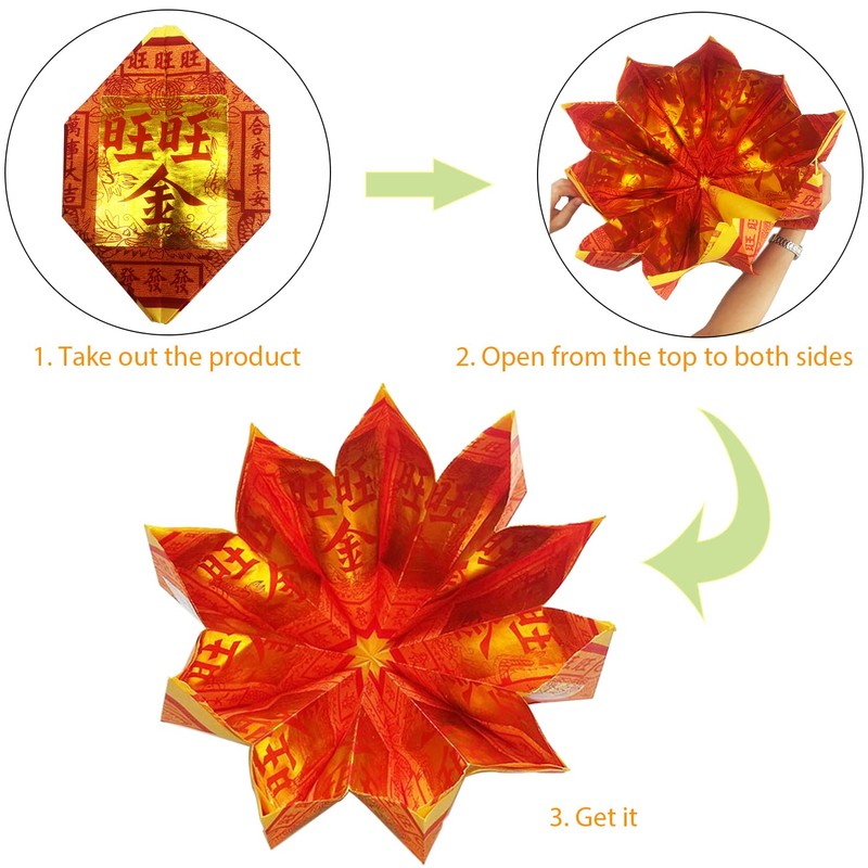 Ancestor Money - Joss Paper Lotus-Shaped Cornucopia Papercraft, Sacrificial Supplies