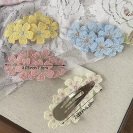 Floral Hair Clips, 12 Pack Alligator Barrettes, Pastel Colors Hair Accessories for Women, Non-Slip Design