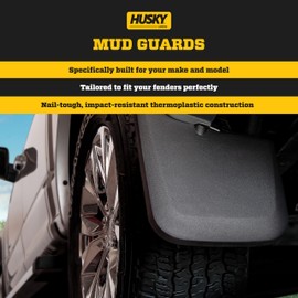 Husky Liners - Rear Mud Guards | 1999 - 2010 Ford F-250/F-350 w/ Single Rear Wheels & w/o OEM Fender Flares, Rear Set - Black, 2 Pc. | 57401