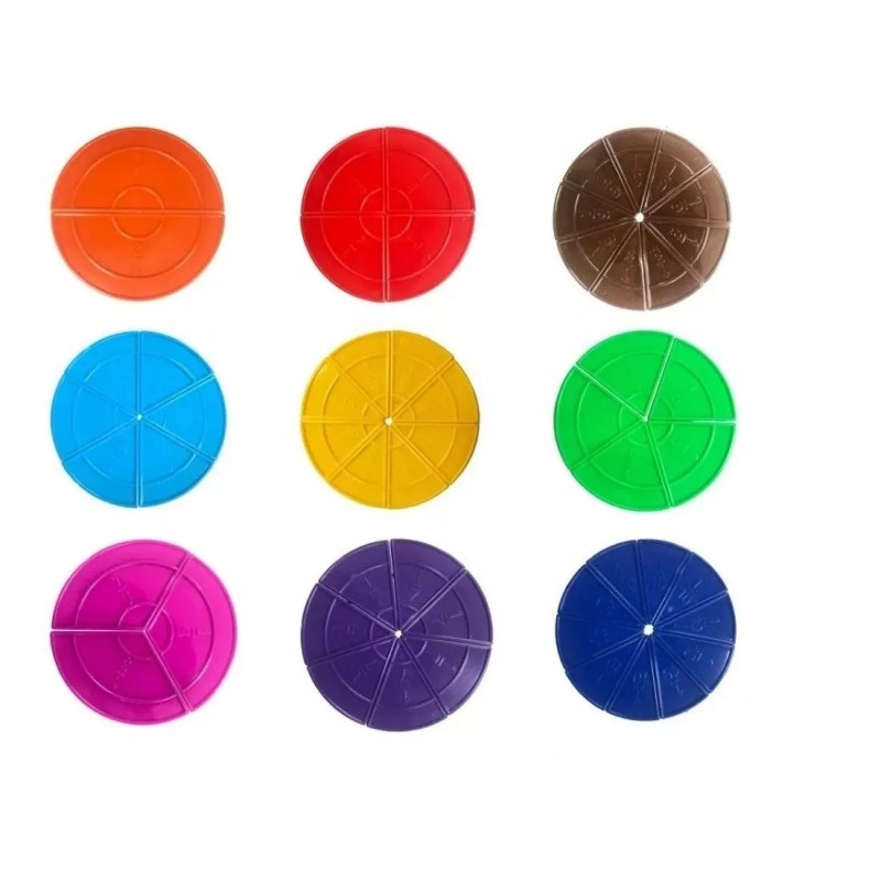Hacer y Aprender Fracciones Circulares 11cm. Matemático De Plástico