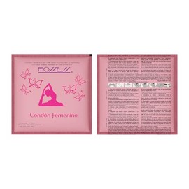 Condon Femenino Possess de hule latex natural, lisos y lubricados con dos anillos flexibles en los extremos.