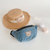 Kids Cool Waist Bag Bear Pattern Adjustable Button Small Canvas