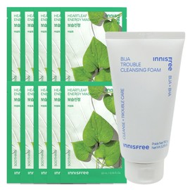 (10 sheets) Innisfree Energy Mask Houttuynia cordata + Bija Trouble Cleansing Foam / (10매)이니스프리 에너지 마스크 어성초+비자 트러블 클렌징 폼