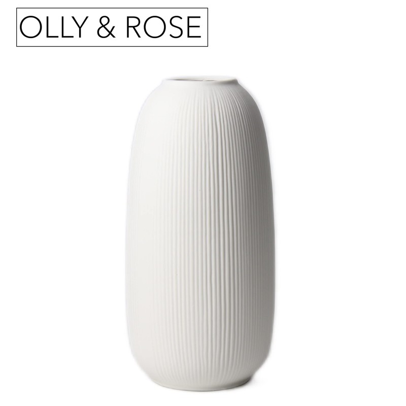 Portsea Lines Clay Vase in White - Toughened Ceramic Vase
