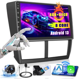 Hikity 8 Core 4+64GB Android 13 Carplay Stereo for Subaru Forester Impreza WRX 2008-2012 Wireless Carplay Android Auto, 9'' Touch Screen Supports SIM Card, WiFi Bluetooth AM/FM/RDS, EQ DSP, Backup Cam