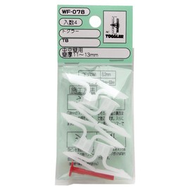 Waki Sangyo Hollow Wall Toggler TB Wall Thickness 11~13mm Gypsum Anchor GL Method 4pcs WF-078