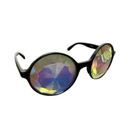 GloFX KALEIDOSCOPE SUNGLASSES - Trippy wild crazy hot led glow prizm shades optics eye - BLACK