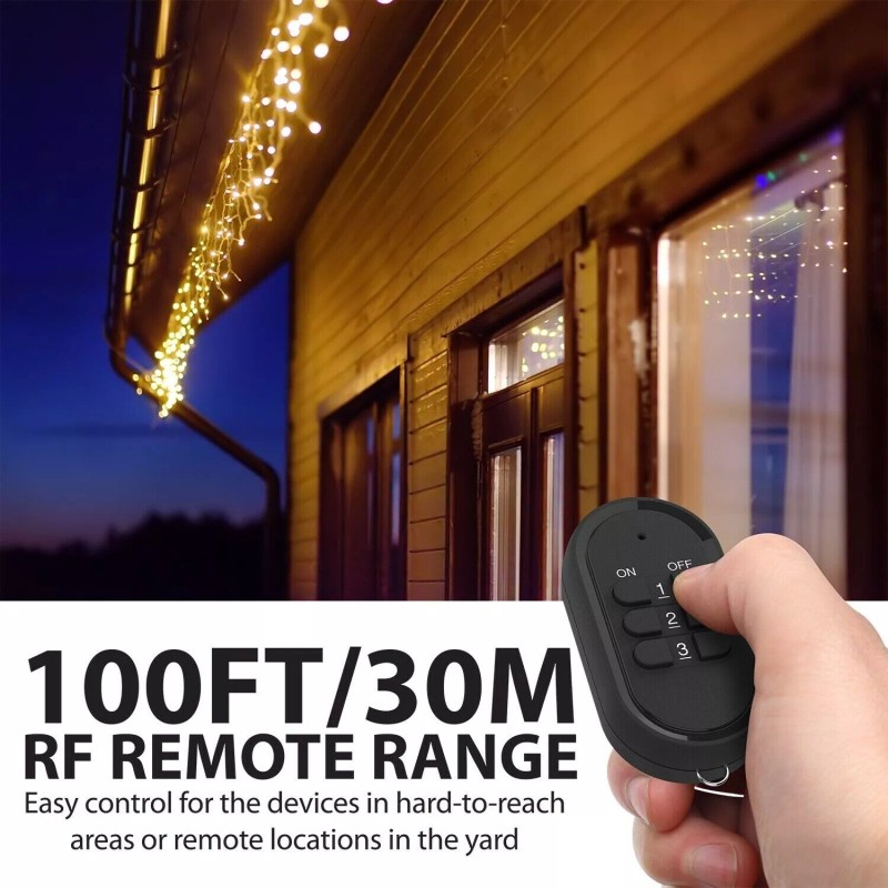 Fosmon 100FT Outdoor Indoor Wireless Remote Control Outlet [3 Reciever/1