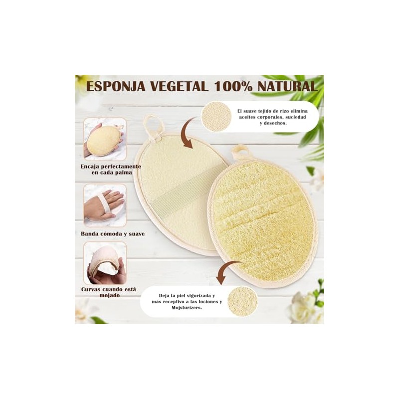 Lumbor37 Esponja Natural de Lufa, Exfoliantes Naturales Puras, Limpieza Profunda
