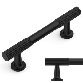 Amerdeco 10 Pack Matte Black Cabinet Pulls 3 Inch(76MM) Hole Centers Kitchen Cabinet Handles Hardware Kitchen Handles for Cabinets Cupboard Handles Drawer Pulls ZH0071