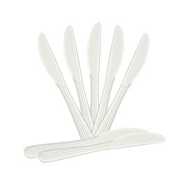 Green Direct Heavy Duty White Plastic Knives Pack of 100 – Sturdy Disposable Knives for Parties, Events, and On-the-Go Meals