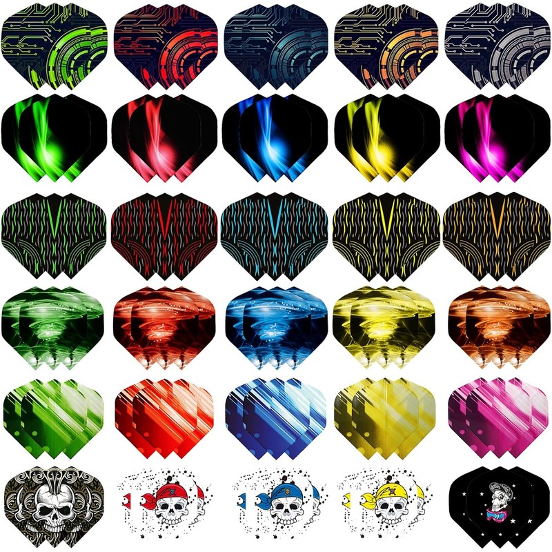Dart Flights, 6 Styles, 30 Sets, 90 Pieces, PET Standard