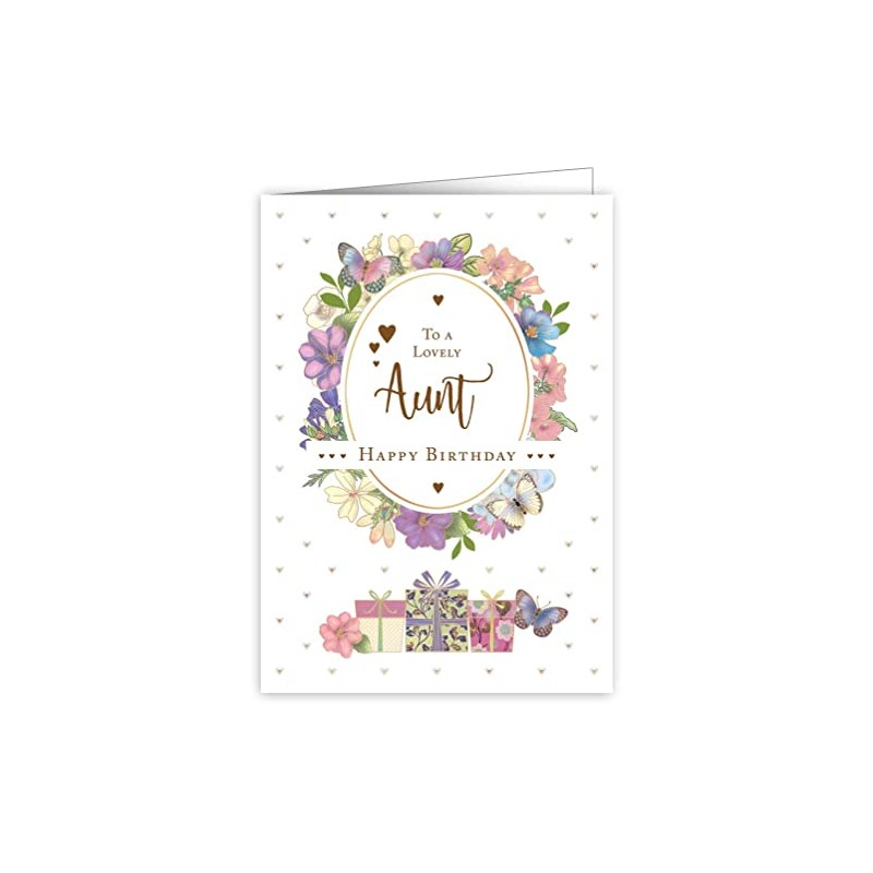 Quire Mac Classic Card Happy Birthday Aunt,Multicoloured,115 x 163mm