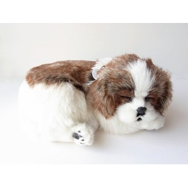 Ninia and Kino Perfect Pet Shih Tzu, Size S Approx. 8.7 inches (22 cm), Plush Toy, Dog, Life-Like, Stomach Moves Like Dog Is Sleeping Peacefully