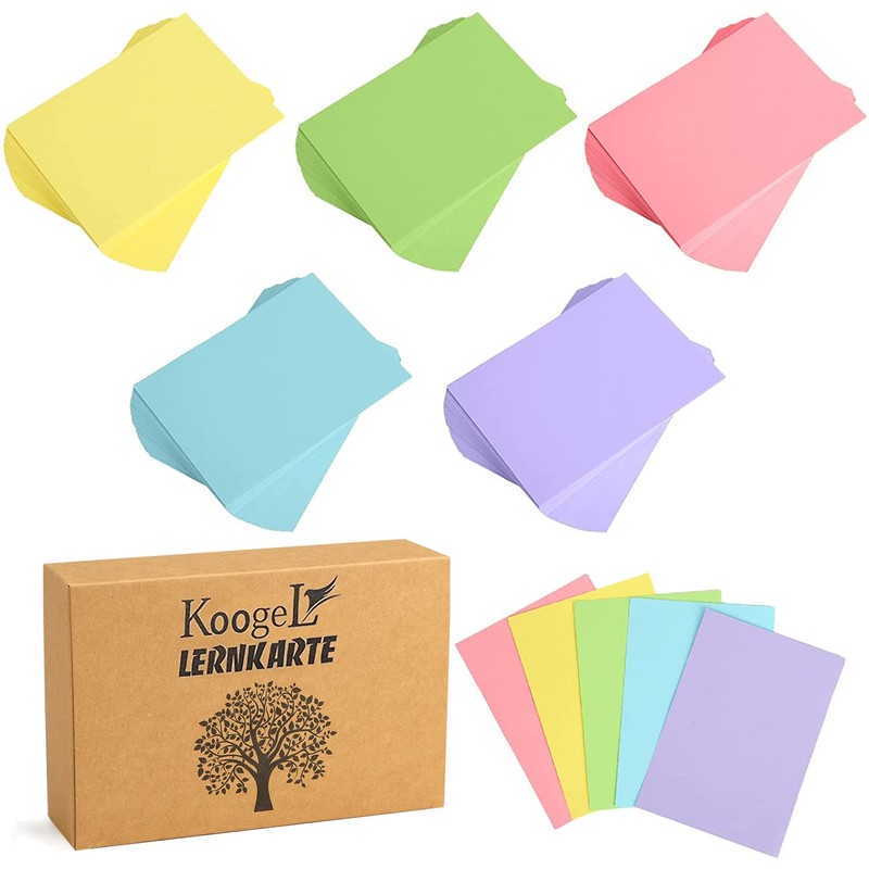 Koogel A8 Lined Index Cards, Pack of 500 Index Cards