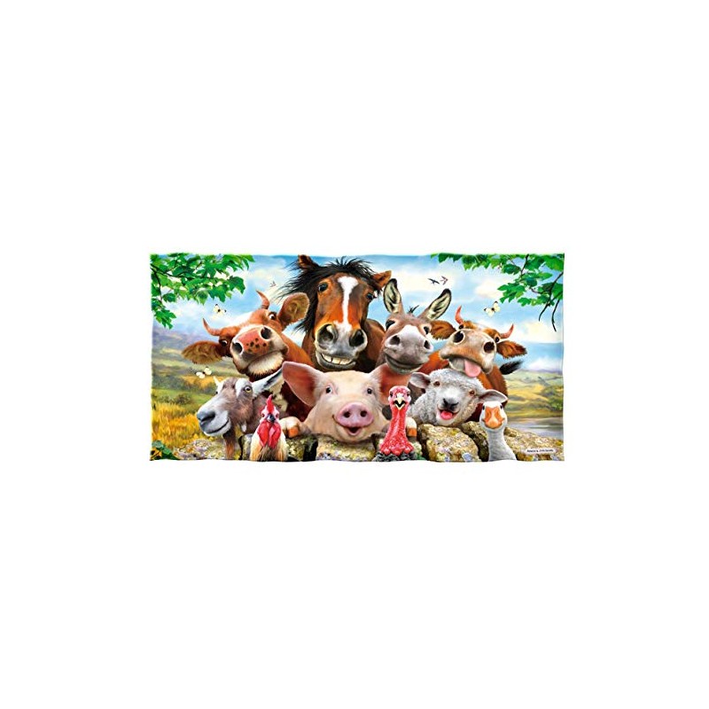 YISUMEI - Bath Towel - Farm Animal Selfie - 70