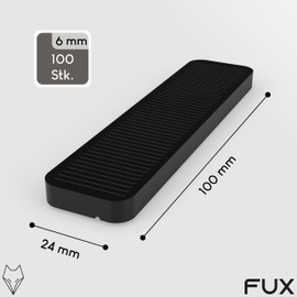 FUX Pack of 100 Spacers 100 mm x 24 mm x 1 mm – 6 mm Made in Germany Base Plates, Plastic Spacers (Thickness: 6 mm)