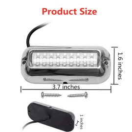 Blue 27 50W Underwater Marine Transom Lights - 316 Stainless Steel Pontoon Transom Lights for Fishing Night Use