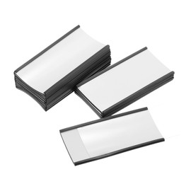 MECCANIXITY Label Holders 4" x 2" C Channel Rubber Magnetic for Metal Shelves Organize, Office File Cabinets Pack of 25