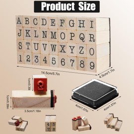 40 Pcs Alphabet Stamps, Letter Stamps for Clay, Number Stamps, Journal Stamps, Stamps for Kids, Ink Stamps, Clay Letter Stamps for Pottery Stamp Set, for Crafts, Card Making, Planner, Scrapbooking
