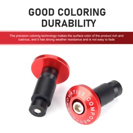 Downhill 2 PCS Motorcycle 7/8" Handle Bar End Weights, Aluminum Alloy Handlebar Grips Cap, Shockproof Slider Handlebar Grips End Plugs, Universal for ATV, Street Bike, Dirt Bike, Scooters (Red)