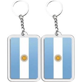 Llavero con Bandera Argentina (2 Unidades) De Acrílico. Llavero con Bandera Argentina. Regalo De Recuerdo para Aficionados Deporte.